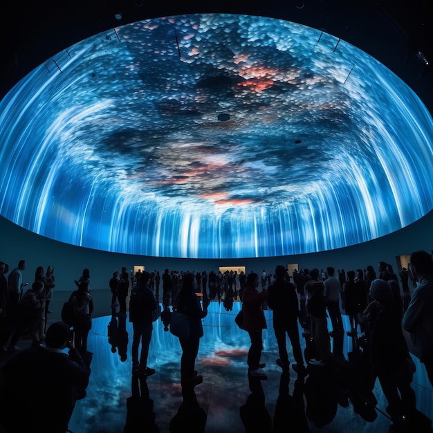 Photo beyond boundaries immersion in the spectacle of a 30m half dome exhibition with projection mapping