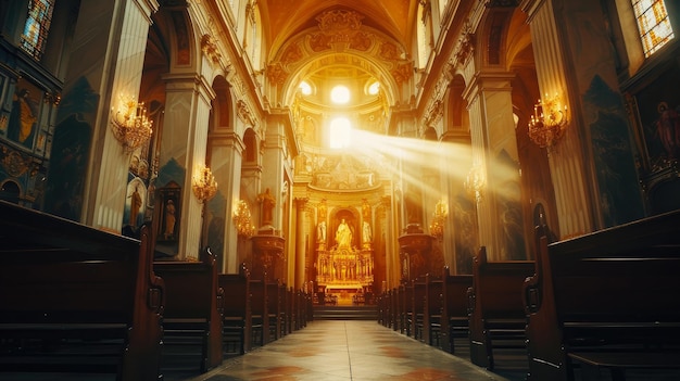 Beyond Earthly Realms Exploring a Catholic Church Interior