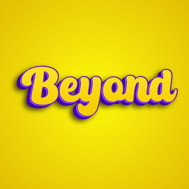 Beyond typography 3d design yellow pink white background photo jpg