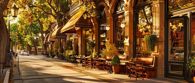 Foto bezoemende straat in parijs traditionele europese cafécultuur architectonische charme en stedelijke levensstijl iconische franse restaurantatmosfeer