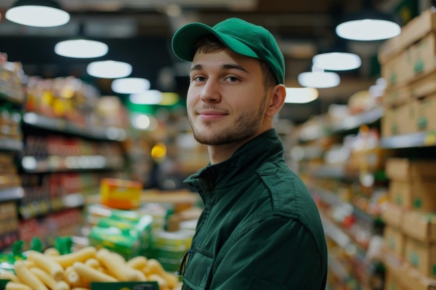 Bezorger die in de supermarkt staat Generatieve AI