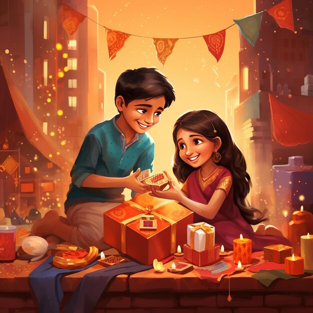 Premium Photo Bhai tika celebration festival of sibling bonding and love