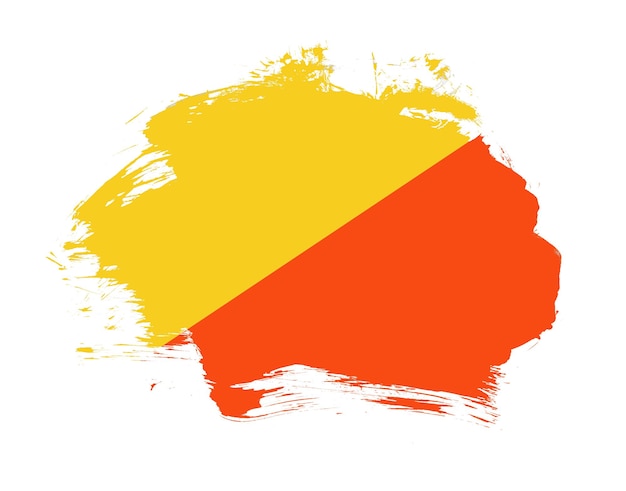 Bhutan flag painted on minimal brush stroke background