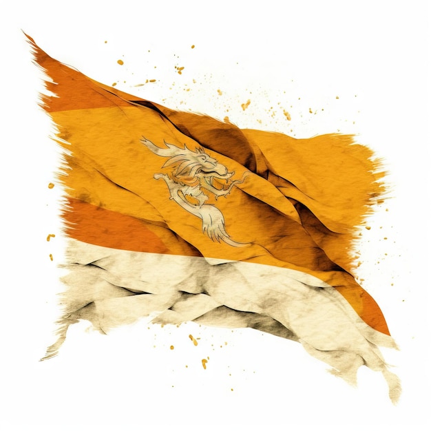 Bhutan tan flag splash effect Bhutan tan flag watercolor ai image on white background