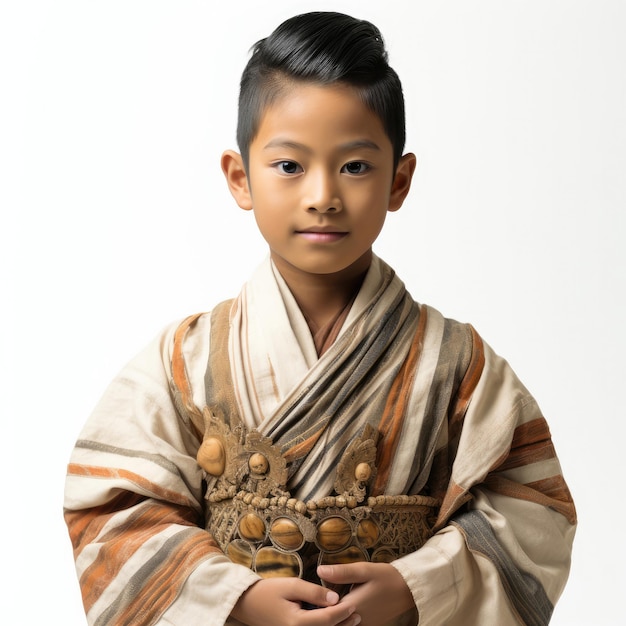 Bhutanese 8YearOld Boy in Traditional Attire