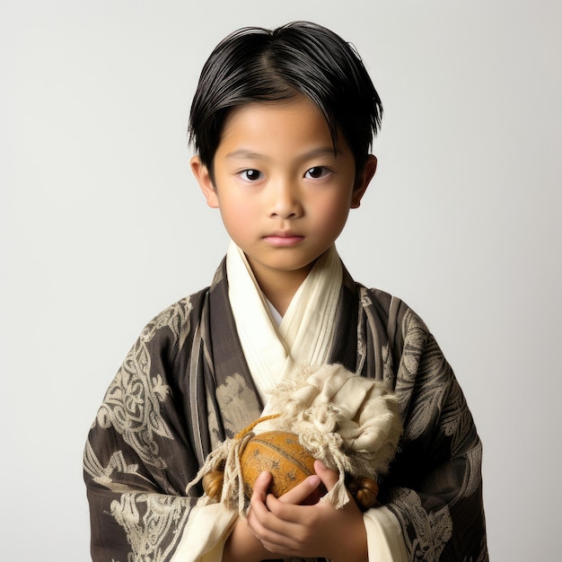 Bhutanese 8YearOld Boy in Traditional Attire