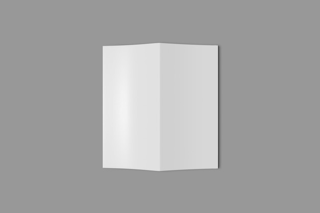 Bi-Fold blank empty brochure, 3d rendering