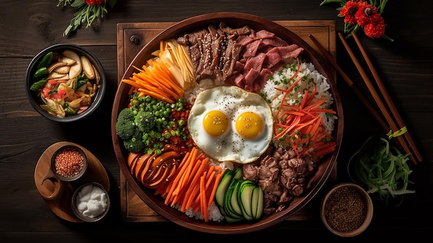 Bibimbap is a Korean rice dish