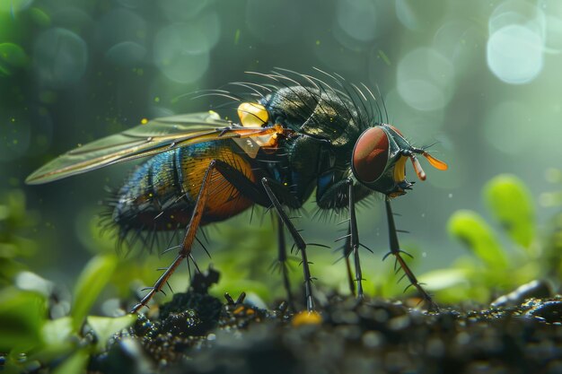 Bibio marci March flies with larvae damaging plant roots