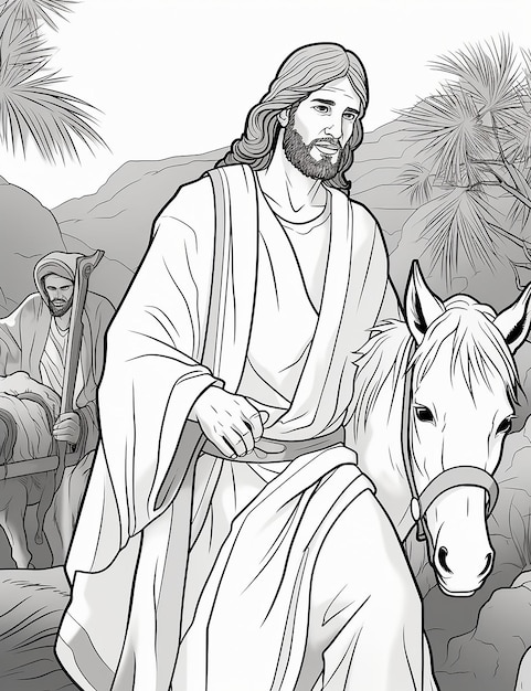 biblical coloring pages for kids Jesus entering jerusalem