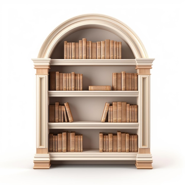 Biblical Grandeur 3d Render Of Beige Ottoman Era Bookcase