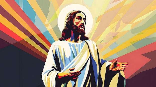 성경의 성 예수 그리스도의 일러스트레이션 종교 그래픽