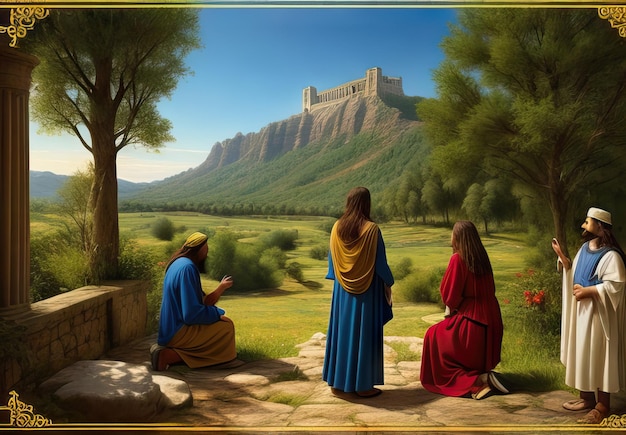 Biblical landscape illustration