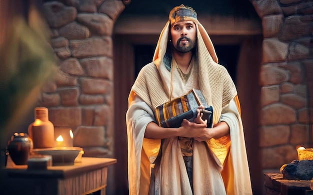 Foto scena biblica della nascita di gesù