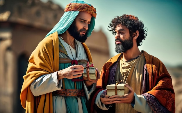 Foto scena biblica nel deserto