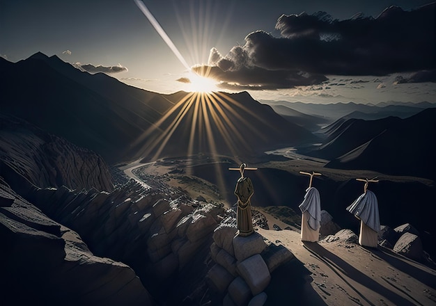 Foto scena biblica nel deserto
