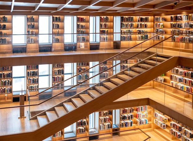 Bibliotheek interieur achtergrond