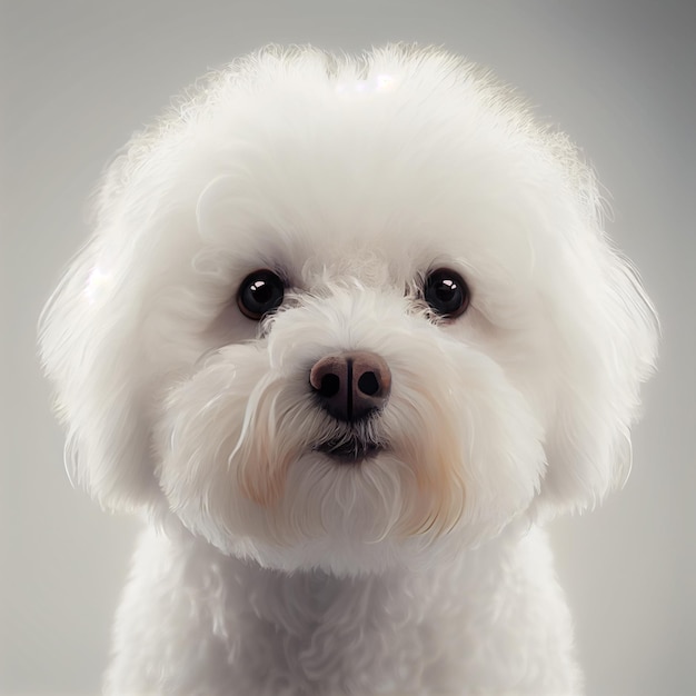 Bichon Frize portrait. Realistic illustration of dog isolated on white background. Dog breeds