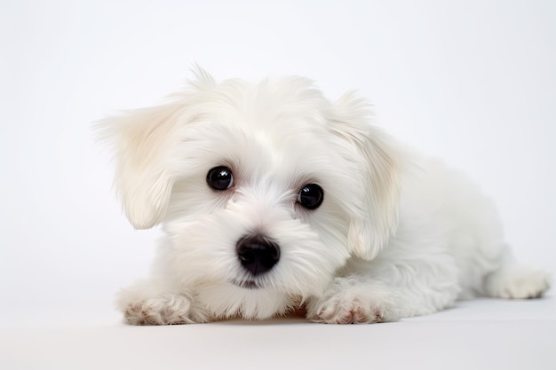 Bichon realistic illustration of dog isolated on white background