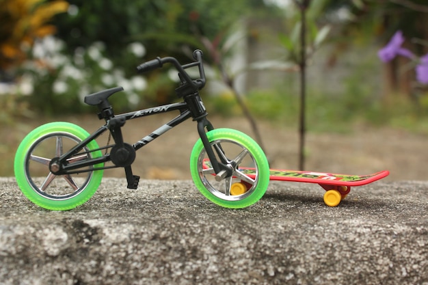 Bicicle and skateboards