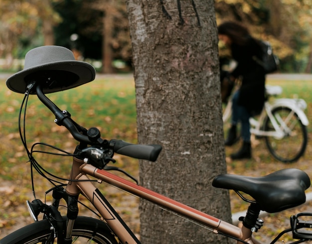 Фото Велосипедный альтернативный транспорт в парке