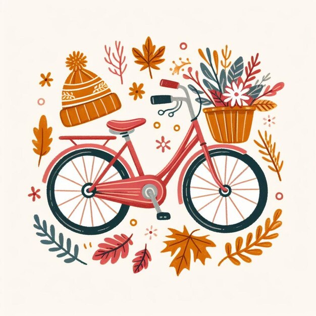 Bicycle autumn winter leaves season nature concept