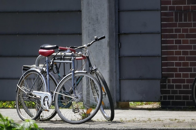 Bicycle on brick wall