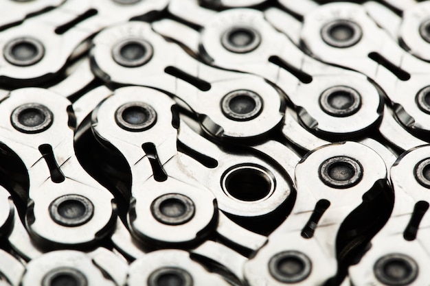 Bicycle chain as a closeup texture of torque transmission links