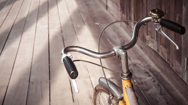 Bicycle handle bar close up.travelling 