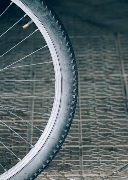 写真 路上で自転車