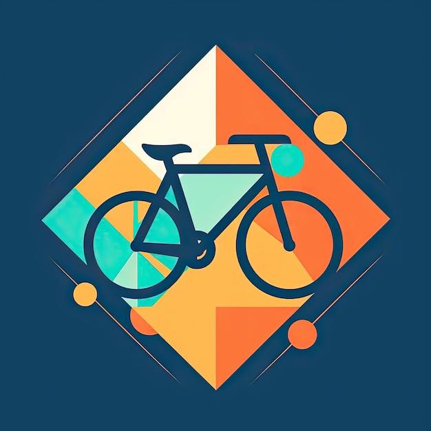 Велосипед показан в середине геометрического рисунка