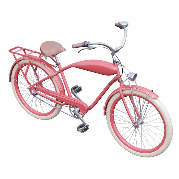 bicycle, isolated on white background, 3D illustration, cg render