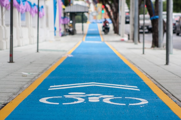 Bicycle lane in city