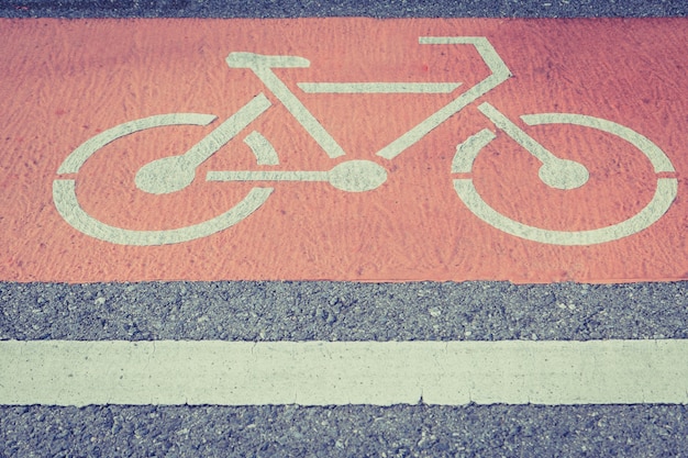 Bicycle lane on the road background