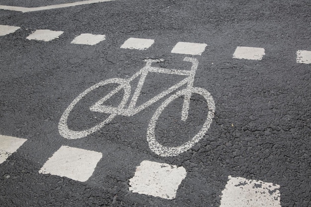 Bicycle Lane Symbol on Street