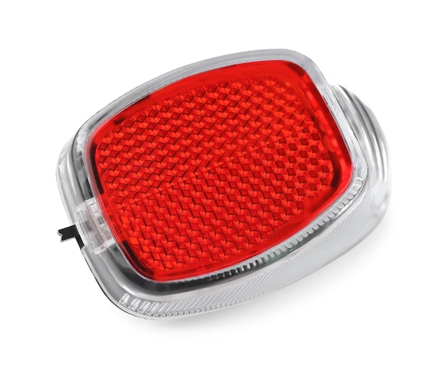 Bicycle light reflector on white background
