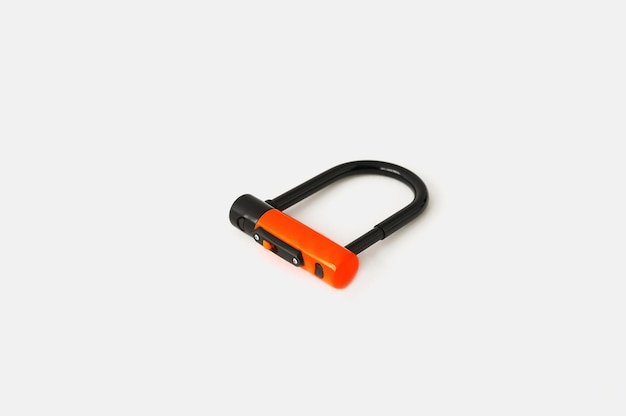 Bicycle lock isolated on white background.