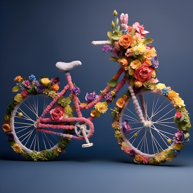 bicycle made from flower