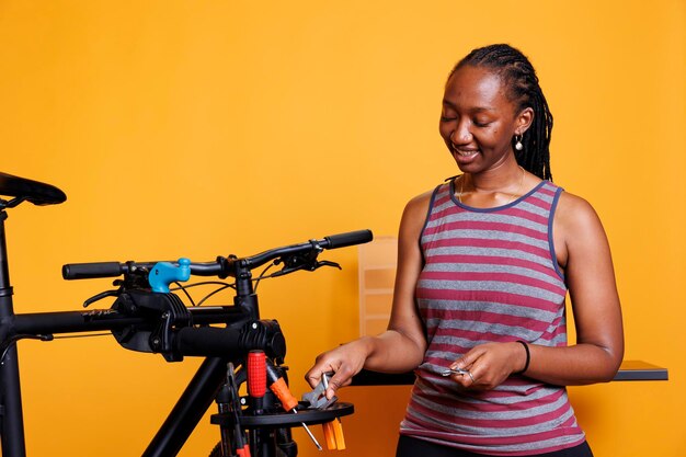 Bicycle maintenance with toolkit