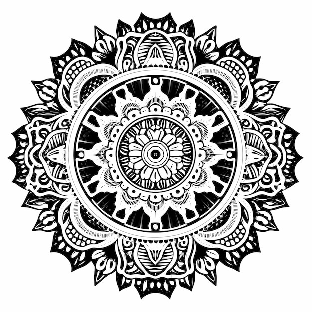 Photo bicycle mandala black and white vector