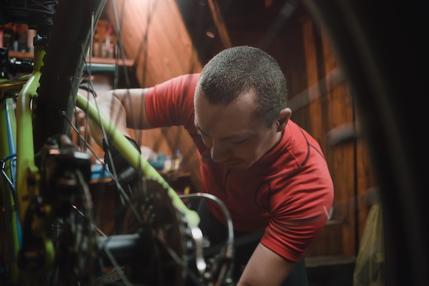 Bicycle mechanic service repairing bikes