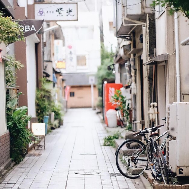 写真 建物の中の通りで自転車