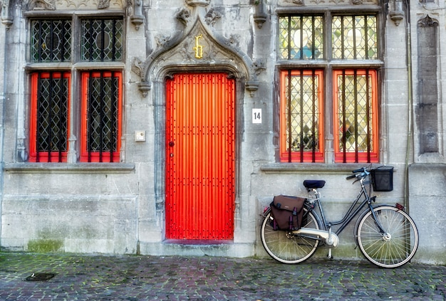 Bicycle outside a Property in Market Square Bruges