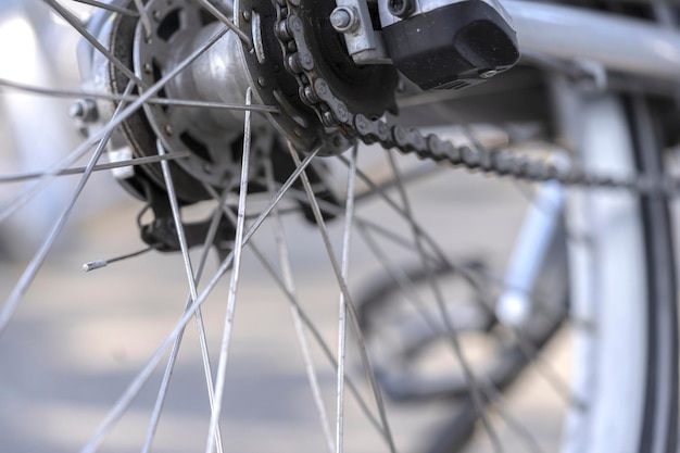 Bicycle parking in the city bike rental