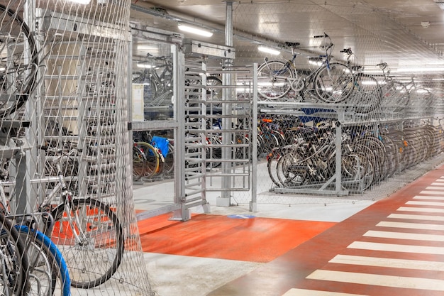 Bicycle parking Garage for bicycles Twolevel parking for bicycles