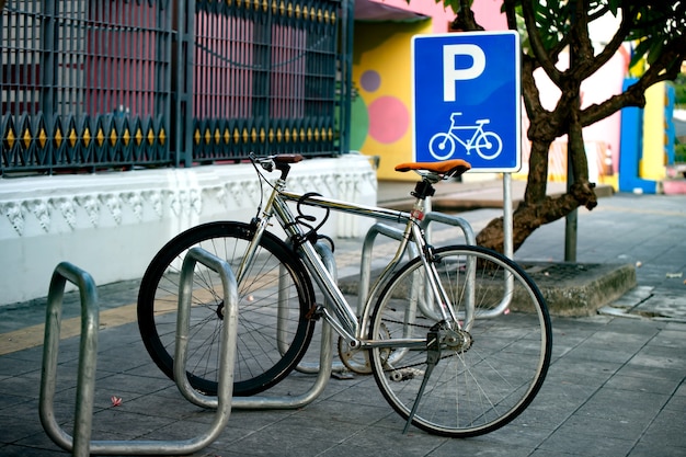 bicycle parking on parklot