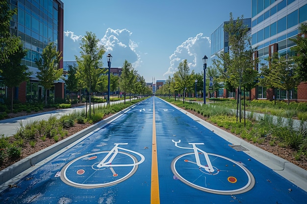 写真 自転車道は,都市の自転車事業における緑の通勤の道を開く