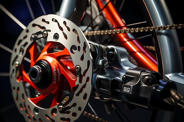 Bicycle rear wheel closeup on a black background 3d rendering