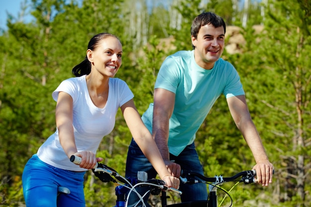 bicycle ride male recreational cheerful