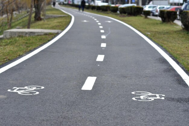 Bicycle road sign bike lane